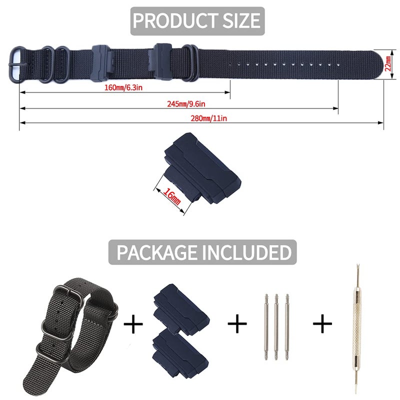 MCXGL Heavy duty nylon watch strap + Adapter 16mm Replacement for GShock Dw5600 GW6900 GA110 GA120 GA100 mens watch band - Image 3